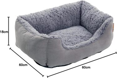 Крісло-ліжко для собак ESTEXO: м'яке, комфортне, 60x48x18 см, сірий колір