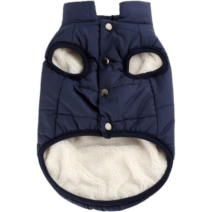 MISSMAO Теплий зимовий одяг для собак - флісова куртка з підкладкою, світловідбиваюча, для легкості одягання та зняття (S, Marine)