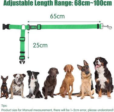 Автомобільний ремінь безпеки для собак, повідці, шлейки, захист для тварин (зелений)