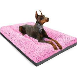 Крісло-лежанка для собак великих порід, рожеве, 91 x 58 x 9 см, зручне, м'яке, неслизьке, до 31.8 кг