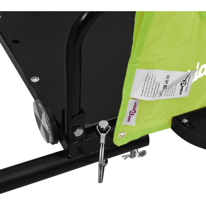 Причіп для велосипеда, вантажний/для собак, зелений, з оксфордської тканини та металу. Підходить для покупок, подорожей, легко збирається