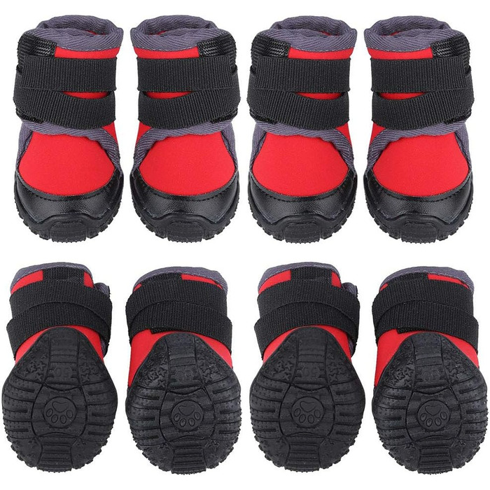 Взуття для собак: захист лап, водонепроникні антиковзні чоботи, спортивне взуття для середніх та великих собак, червоні