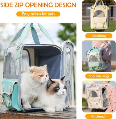 Рюкзак для тварин ALLSOPETS з сітчастим вікном: зручний та дихаючий для котів та собак, ідеальний для подорожей та прогулянок (Блакитний)