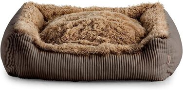 Gutekissen® Шерстяне ліжко для собак середніх порід - м'яке, зручне, миється, різні кольори та розміри (M - 80x70, Коричневий) M Коричневий