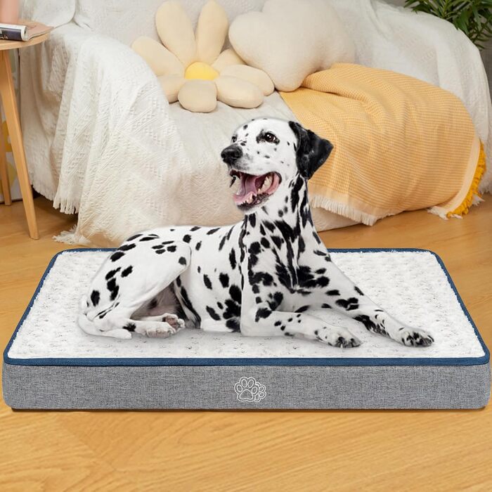 Килимок для собак великих порід, водовідштовхувальний, 106x71x7.5 см, знімний чохол, сірий
