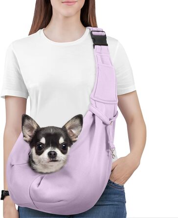 Pawaboo переносна сумка для собак і котів, для подорожей та прогулянок, до 5.4 кг, квітковий принт + чорний (світло-фіолетовий)