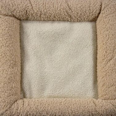 Квітковий будиночок для котів PAWY з подушкою, розкладне ліжко для котів з Bouclé тканини, знімний дах, 40x40x44 см, Бежевий, кутовий / 44 x 40 x 40 см Бежевий