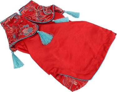 Костюм для собак і котів у стилі чеонгсам: елегантний набір Tang з атласу, м'яка бавовна, для святкування (XS)