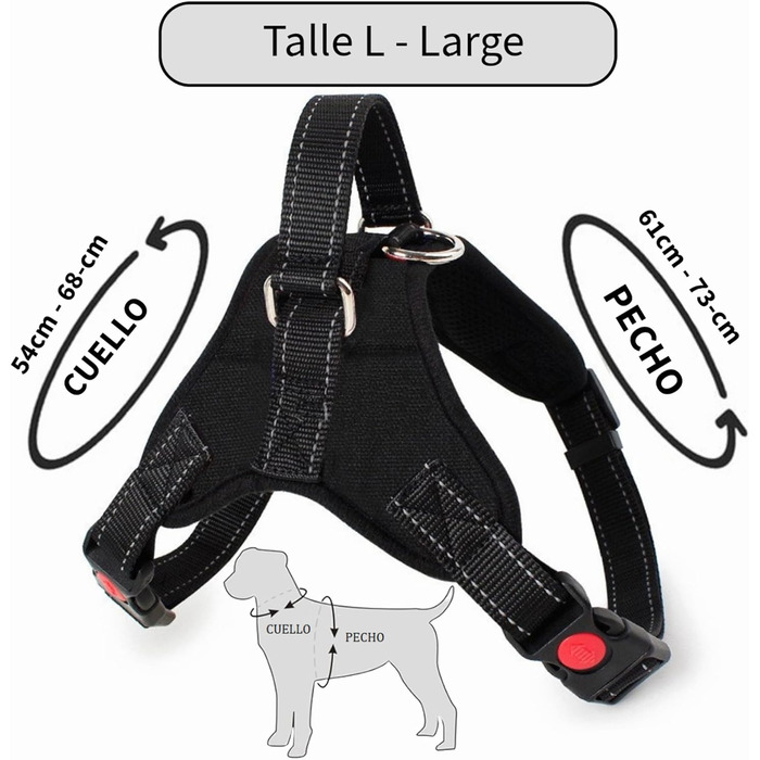 Регульоване обіднє нашийник для маленьких собак з безпечною лінією для автомобіля, посилений, безпечний та зручний, розмір S (Grande)