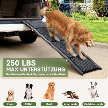 Рампа для собак у машину, розкладна, 170 см, для великих, середніх та малих собак, до 110 кг