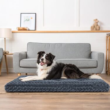 М'яке ортопедичне ліжко для собак Homaxy, великих порід, 105x68x10 см, темно-сірий, з неслизьким дном