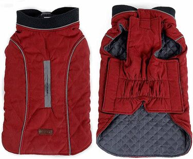 Зимова куртка для собак, теплий халат, тепла жилетка для собак, тепла термоодяг для домашніх тварин, зручний халат, ретро-куртка для собак маленьких, середніх та великих порід (червоний, L)