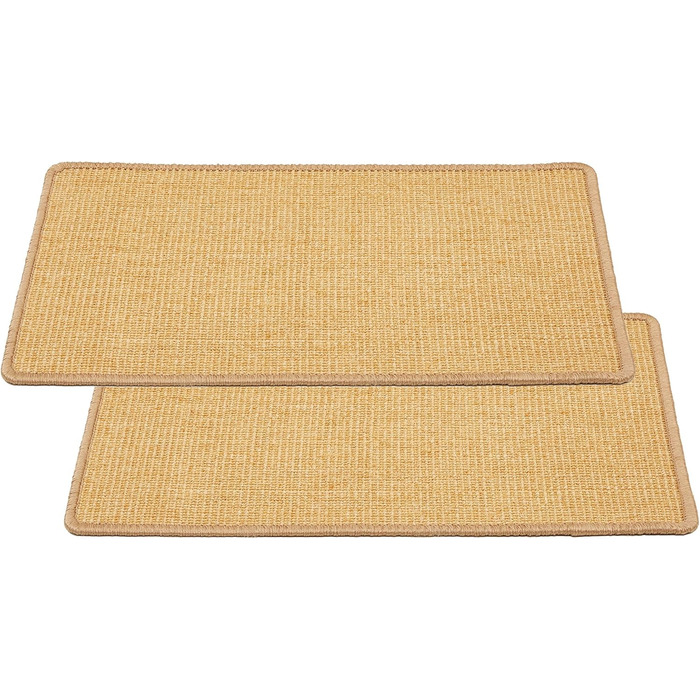 Килимок для котів з сизалю - міцний коврик-кігтеточка з 100% сизалю, бежевий (набір 2 шт., 40 x 60 см)