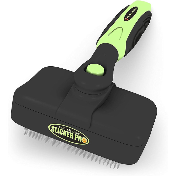 Pet Portal щітка для собак і котів Slicker Pro – самочищувальна щітка для короткої та довгої шерсті, підшерстя, проти ковтунів, аксесуари для тварин