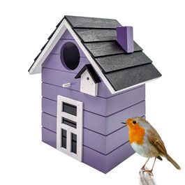 Пташник Vogelhaus No.64: для малих птахів (синиця, горобець, зяблик), декор для дому та місце для гніздування на вулиці, фіолетовий