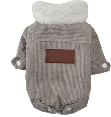 Тепла флісова куртка для собак на осінь-зиму. Зручна та тепла куртка для маленьких та середніх собак, котів, шнауцерів, мопсів. Колір: сірий, розмір: S