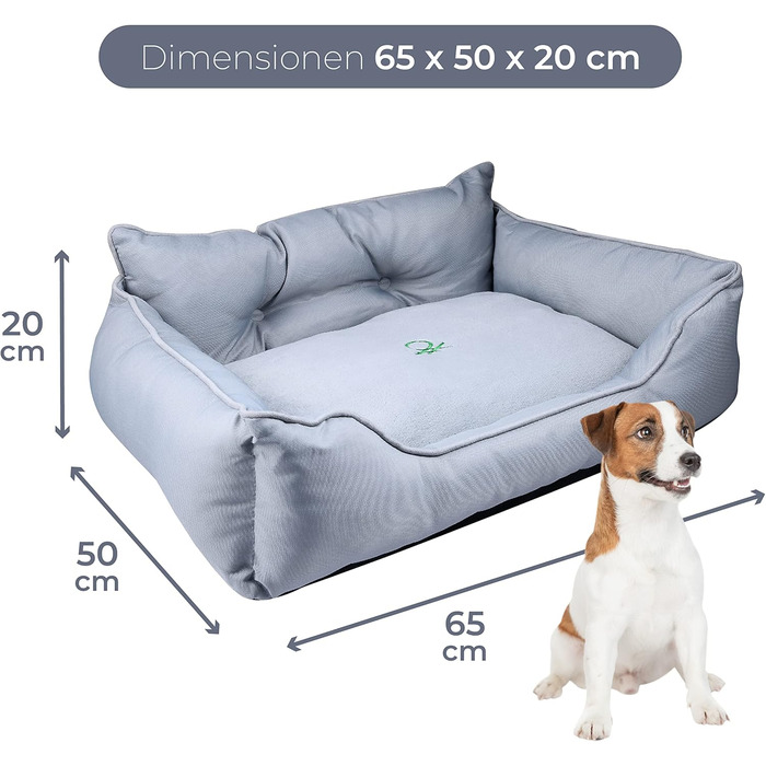 Крісло-ліжко для собак середніх порід Benetton, сіре, розмір M, 65x50x20 см, поліестер, можна прати в пральній машині