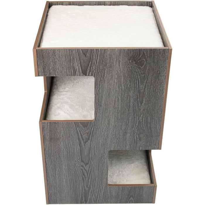 Преміум будиночок для котів з дерева, замок-вежа з лежаками, 50x50x80 см, антрацит