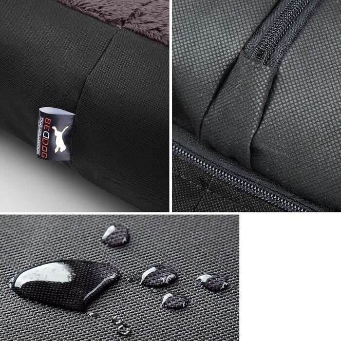 Крісло-ліжко для собак BedDog Teddy, чорно-коричневе, XXL, 120x85x23 см. З міцного кордура та мікрофлісу, знімний чохол, для дому та вулиці