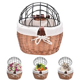 Кошик для собак на велосипед, переноска для тварин з лози, для велосипеда – знімний тримач для собак, велосипедна підставка, утримувач для собак на велосипед