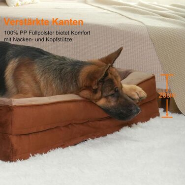 Ортопедичне ліжко для собак великих порід, ергономічне диван-лежанка з піною у формі яйця, водонепроникне, неслизьке, 134x106 см, сіро-коричневий колір