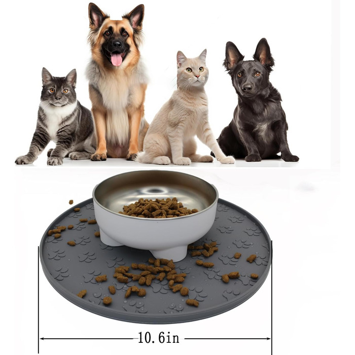 Силіконовий килимок для годування собак і котів, рожевий, круглий. Запобігає забрудненню підлоги. Підходить для собак та котів середніх та малих порід