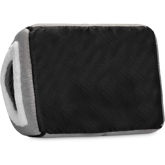 Кігтеточка-ліжко для котів та маленьких собак Hollypet, сірий колір. Зручне ліжко-печера з льону 2-в-1, тепле гніздо для котів та собак.