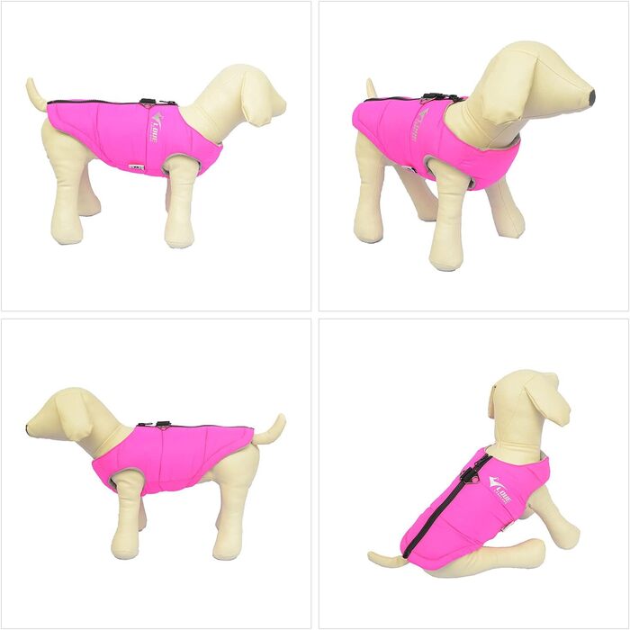 Зимова куртка для собак, водонепроникна, вітронепроникна, тепла флісова куртка з блискавкою для малих, середніх та великих собак, зелена, розмір L