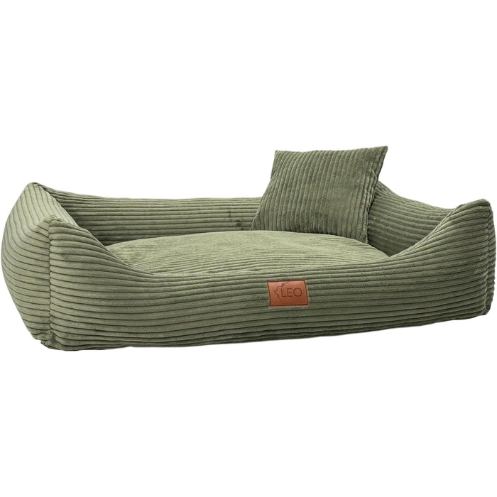 Крісло-лежанка для собак Leo4dog Olive, 100x80 см - зручне та миюче ліжко для маленьких, середніх та великих собак