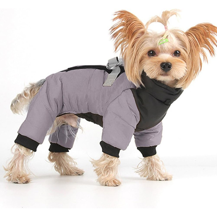 Водонепроникний зимовий теплий пуховик для собак, захист від вітру та снігу, з відбиваючими елементами, для маленьких та середніх собак, сірий, розмір 2XL