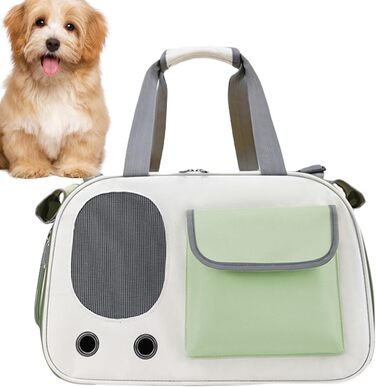 Транспортна сумка для котів та маленьких собак, портативна, складна, зелена