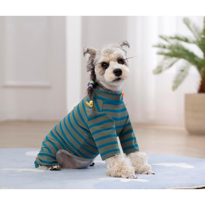 Зимовий теплий пуховик для собак, бавовна, смугастий, регульований, світловідбиваючий, для малих та великих собак, сірий, розмір M, білий (XL, блакитний)