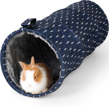 Туннель для морських свинок ONEJU, 2-сторонній, для гри та відпочинку, миючий, з блискавкою, синій