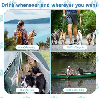 Водяна пляшка для собак Taozoey 750 мл, антибактеріальна, не протікає, для подорожей, прогулянок, кемпінгу (зелена/блакитна)