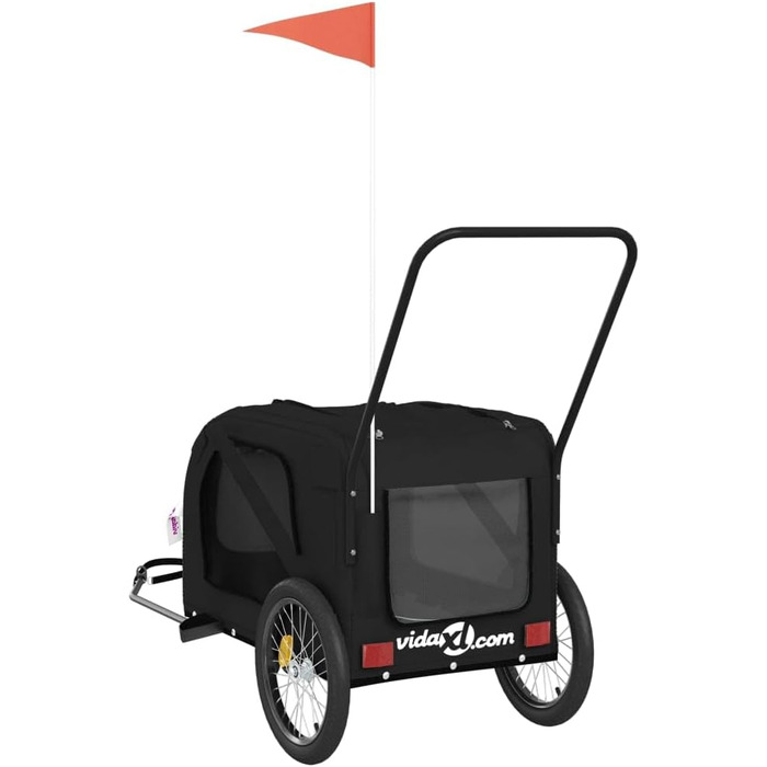 Причіп для велосипеда для собак, чорний, Oxford-Gewebe та залізо, LH50939