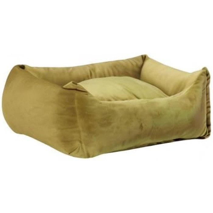 М'яке миється лежанка для собак та котів з блискавкою – Лежанка з тканини велюр – Зручна та легко чиститься – 2 розміри (M, жовтий)