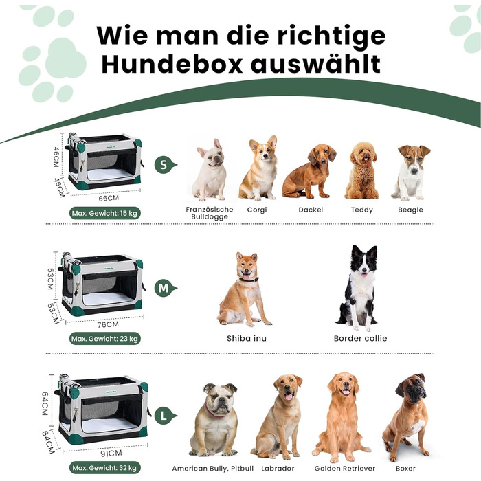 Складана переноска для собак та котів Gardner Pet Hundebox, 66x48x48 см, сіра. Підходить для тварин до 15 кг. З ручками та ковдрою.