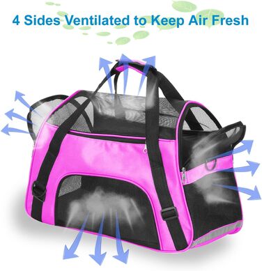 Транспортувальна сумка для тварин (кіт, собака, кролик, хом'як) - 47x27x28 см, до 5 кг, фіолетовий колір