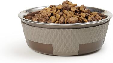 Миска для собак і котів Petrageous Kona 850 мл, нековзна, з нержавіючої сталі, коричнева, для середніх і великих порід, можна мити в посудомийній машині