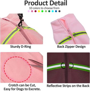 Теплий зимовий пуловер для собак з флісу та світловідбиваючою вставкою (XXL, рожевий)