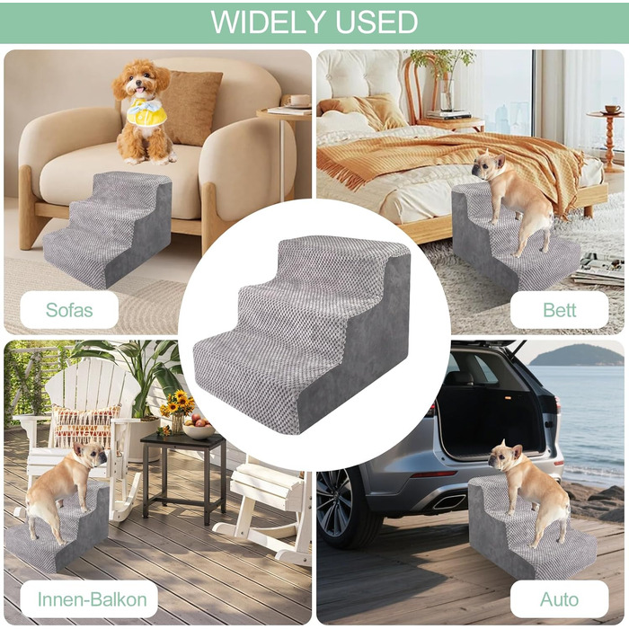 Сходинки для собак та котів: 3 сходинки, сірі, для літніх та поранених тварин