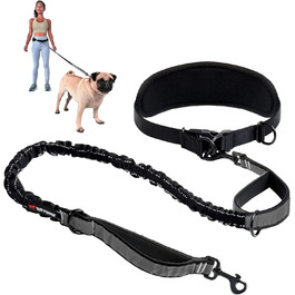 Міцний повідок для собак Tuff Pupper, hands-free, до 20,4 кг, з амортизатором, відбиваючими вставками та м'якими ручками