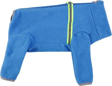 Тепла флісова куртка для собак, зимовий одяг для цуценят, тепла куртка з капюшоном, теплий комбінезон для собак, з кільцем D, для холодної погоди, для собак маленьких та середніх порід, розмір XXL (блакитний) 2XL - довжина спини 40 см, блакитний