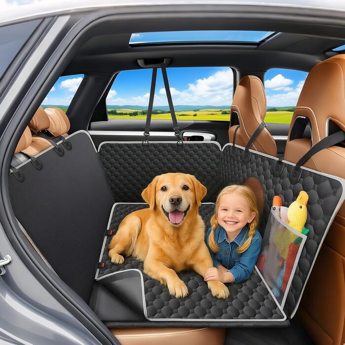 Водонепроникний килимок для собак у машину Taygeer з жорсткою основою, 127x156 см, чорний