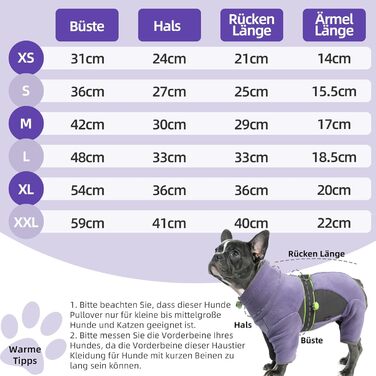 Флісова куртка для собак, тепла зимова куртка-мандель для собак, флісовий пуловер для собак з шлейкою та блискавкою, вітронепроникний, м'який піжамний костюм для середніх собак, Віндгорн, Французький бульдог (XS-XXL), M - обхват грудної клітки 42см, довжи