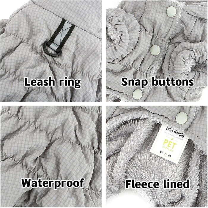 Зимовий теплий комбінезон для собак, водонепроникний, з флісовою підкладкою, для маленьких порід (йоркширський тер'єр, чихуахуа), зелений (XL, сірий)