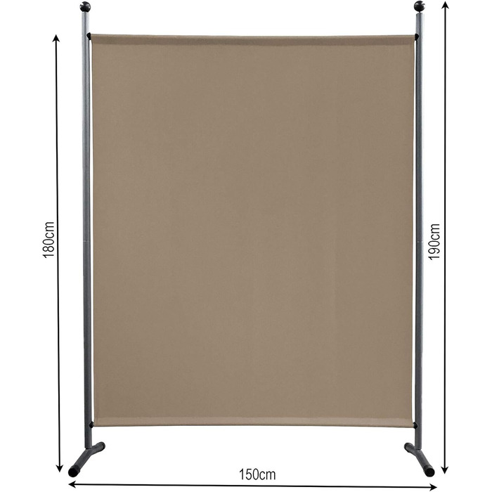 Ширма QUICK STAR Paravent з тканини, 150 x 190 см, бежева - для дому, саду, балкону