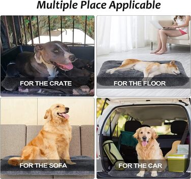 М'яке плюшеве ліжко для собак, розмір M, велике, ліжко для собак, матрац, можна прати, пухнасте, затишне, подушка для собак, заспокійливе ліжко для котів та собак, килимок (XXL-110 x 80 см, світло-зелений)