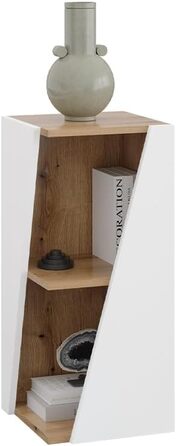 Пенал Vicco Benno, дуб, 31.6x70.5 см, з відкритими полицями, білий/artisan