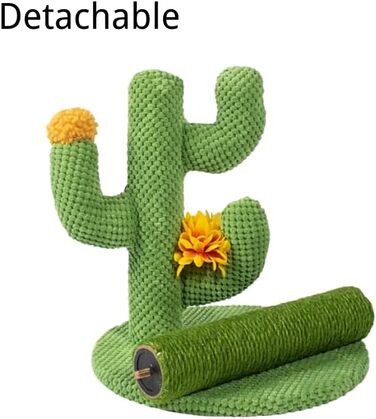 Котячий когтетоп-кактус: стабільний, з натурального сизалю, 30x60 см, зелений